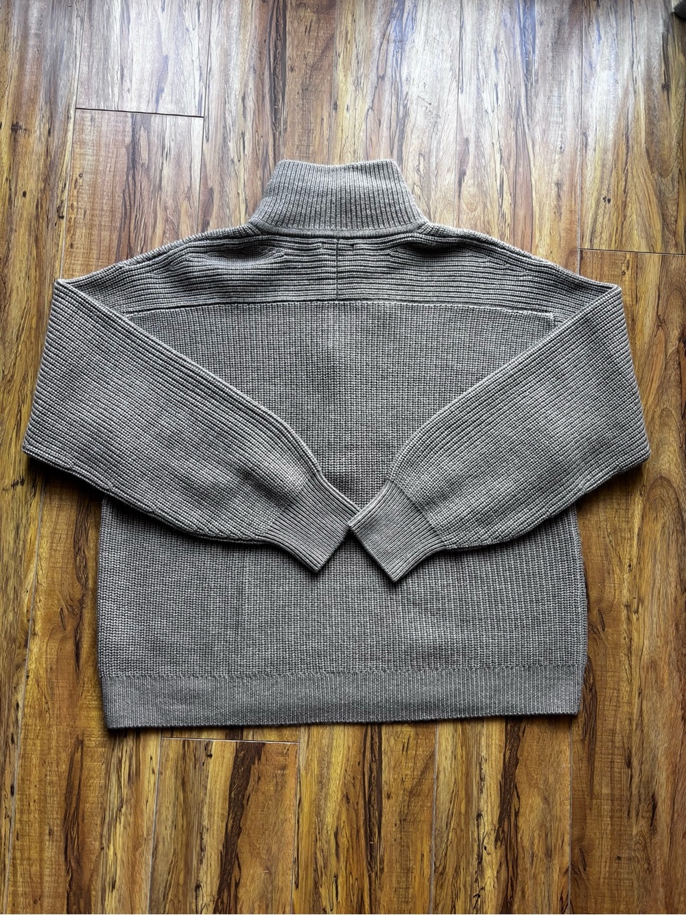 NWT Quince Australian Merino Wool Malted Toffee Half-Zip Sweater Size L - Picture 5 of 5